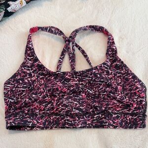 Lululemon Athletica Pink and Black Sports Bra